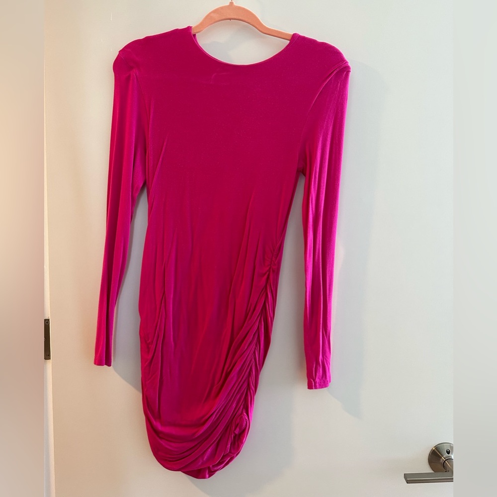 RUCHED AND READY PINK DRESS